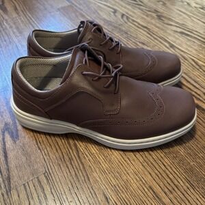 Orthofeet Moreno Mens Size 10 D Brown Leather Wingtip Oxford Shoes Sneakers